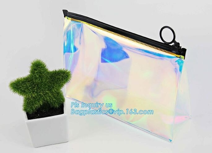 Cosméticos de pie que empaquetan el bolso del resbalador del PVC, bolso cosmético de la cremallera de Eva del resbalador, bolso cosmético calentado sello del resbalador del PVC