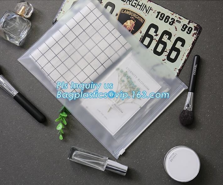 la bolsa de plástico helada mate del bolso de la cremallera del resbalador del PVC con el bolso del resbalador de la cerradura de la cremallera de la cremallera/pvc/vagos polivinílicos del pvc de la cremallera que se puede volver a sellar del resbalador