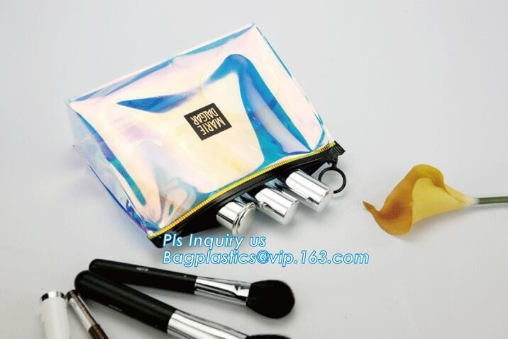 Levántese bolso de la cremallera del PVC/la bolsa cosméticos claros/transparentes, bolso de la cremallera de Eva Clothing Packaging Plastic Clear con el resbalador