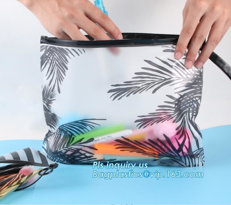 Bolsos de la cerradura de la cremallera del resbalador que se puede volver a sellar del PE/del PVC, bolsos plásticos del regalo del plástico transparente del bolso de la cerradura de la cremallera con la cremallera, la bolsa de plástico con