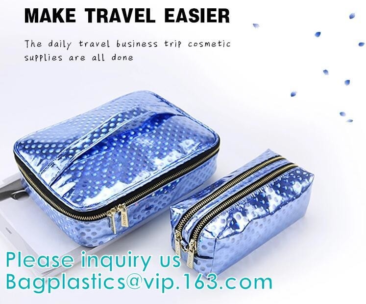 BOLSO, bolso cosmético promocional con la manija, bolso combinado con la manija, bolso de la BOLSA PORTÁTIL PVC/EVA del LAVADO del lecho del PVC del maquillaje