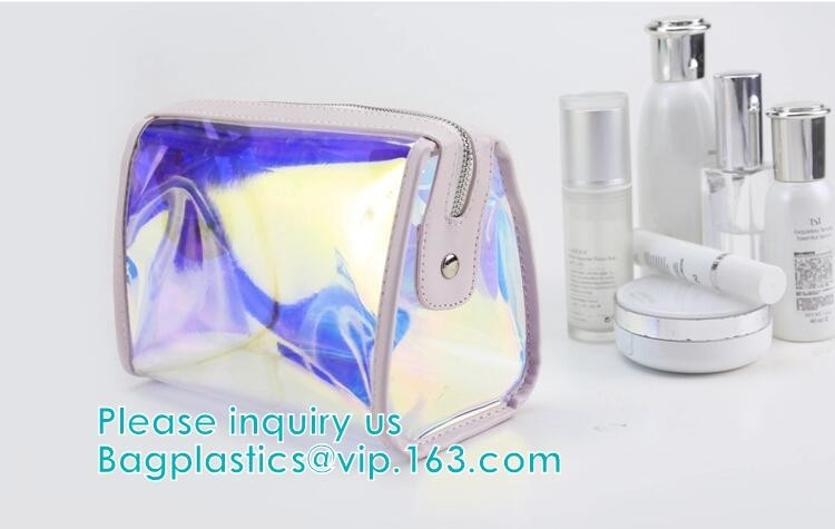 bolso cosmético con la cremallera, bolso claro de la cremallera del embalaje del PVC del bolso del barril, bolso cosmético del PVC del barril, bolso del barril del pvc del vinilo del barril