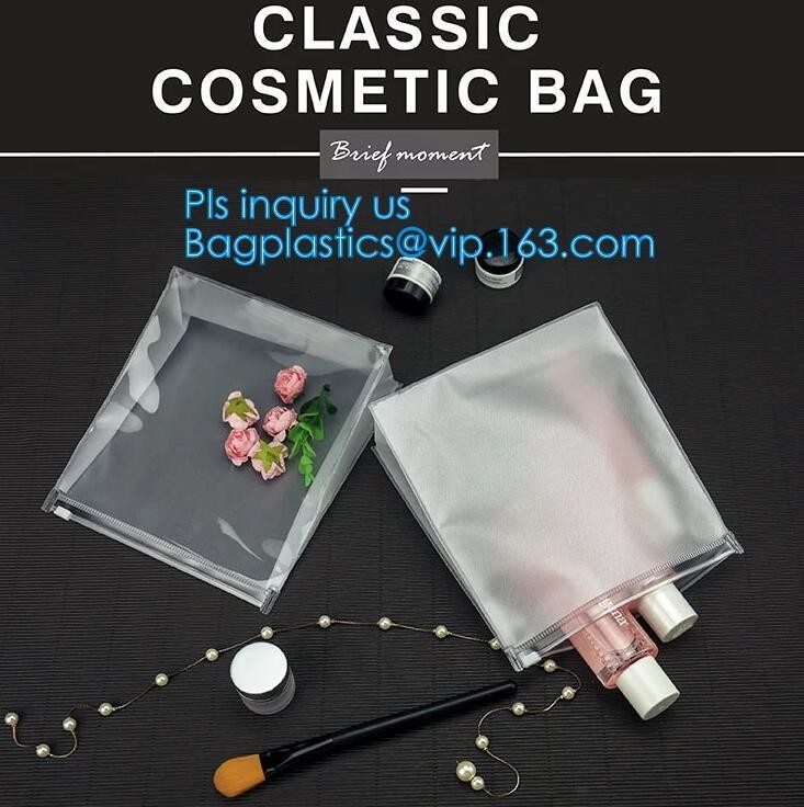 bolso plástico del documento del bolso del fichero A4, bolso de EVA de los niños que viaja, ropa que se puede volver a sellar que embala, cerradura del resbalador de la cremallera del resbalador con ho