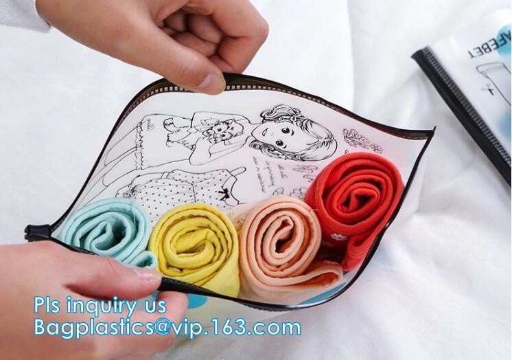 bolsos plásticos de la cremallera del resbalador para la ropa que empaqueta, bolso de empaquetado del resbalador de la cremallera plana plástica polivinílica de la ropa, Ca transparente