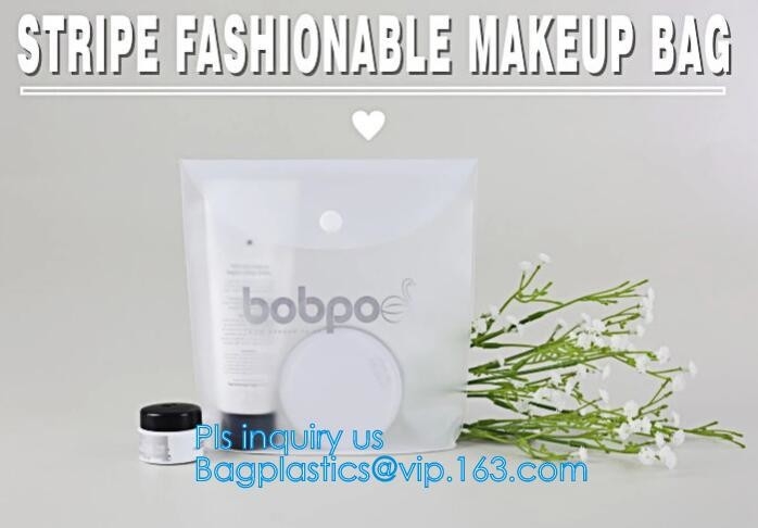 El negro del organizador del bolso del maquillaje del PVC heló el bolso transparente del bolso plástico del pvc del translucence, maquillaje cosmético coreano del bolso, manija