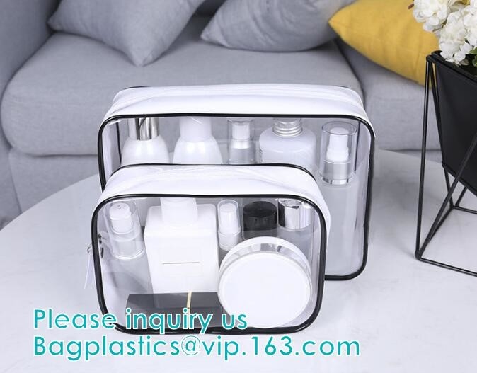 bolso transparente del tubo del PVC de la cremallera del cilindro con el gancho de la caída para PVC portátil de la ropa interior del almacenamiento, vagos que embalan cilíndricos del PVC del tubo
