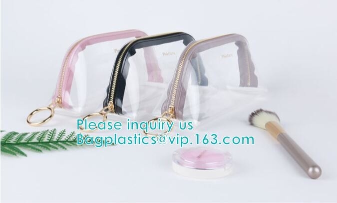 bolso del tubo del PVC de la cremallera del cilindro con el gancho para los bolsos portátiles del maquillaje del PVC de la ropa interior del almacenamiento, PA cilíndrico de la caída del PVC del tubo plástico