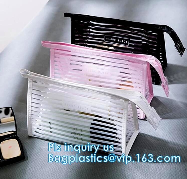 Toalla del retrete que empaqueta el bolso cosmético del plástico transparente del viaje de encargo del PVC con la cremallera, bolsa clara amistosa Z de la cerradura de la cremallera del pvc de Eco