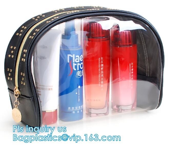 El cosmético del viaje del PVC compone el bolso de la cremallera del artículo de tocador, hombres impermeables que viajan las mujeres bolsa cosmética del PVC componen a Kit Organizer Ma