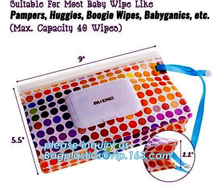 los sacos de basura disponibles sanitarios de la servilleta/los trapos mojados del bebé empaquetan/el bolso mojado del tejido, bolso mojado del tejido de la bolsa mojada de los trapos del bebé de EVA con