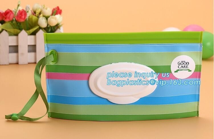 Bolso mojado reutilizable y portátil de la bolsa del trapo, bolso mojado de la bolsa de los trapos de Eva del bebé del escudete reciclable del tejido con el bolso plástico pac del labio