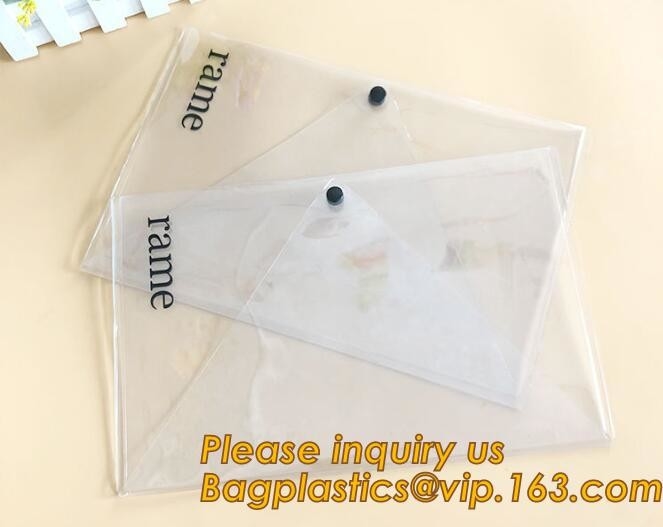 Bolso de los efectos de escritorio del bolso del archivado de documentos de la carpeta de archivos del PVC A4, bagplastics lindo de encargo pac del bolso del archivado de documentos del PVC de la buena calidad