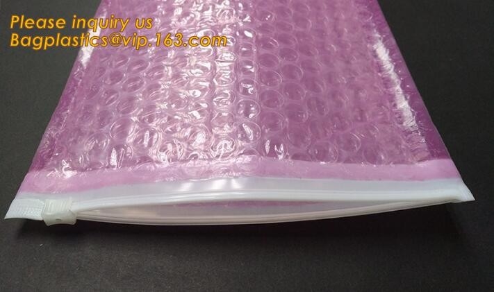 bagplastics cosmético olográfico brillante metálico al por mayor del bagease del bolso de burbuja de la cremallera del resbalador de la bolsa de la burbuja de k que embala