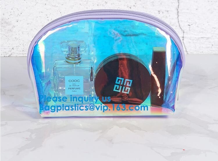 La cremallera cosmética olográfica del Pvc del laser del holograma de lujo brillante compone el bolso, señora Travel Cosmeti del laser del holograma del bolso del artículo de tocador