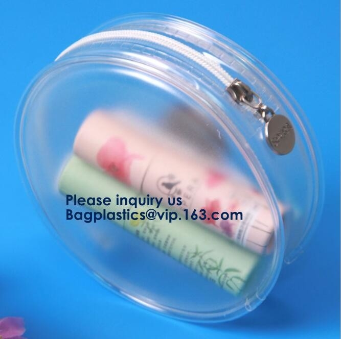 Bolso transparente claro inodoro no tóxico de la cremallera del resbalador del PVC con el logotipo de encargo, resbalador translúcido helado Seale plástico del Pvc
