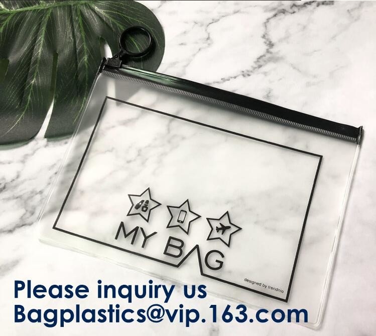 La bolsa de plástico de empaquetado Niza de la camiseta del Pvc Eva Slider Zipper String Biodegradable de Sinicline con los logotipos Logo Printed de encargo