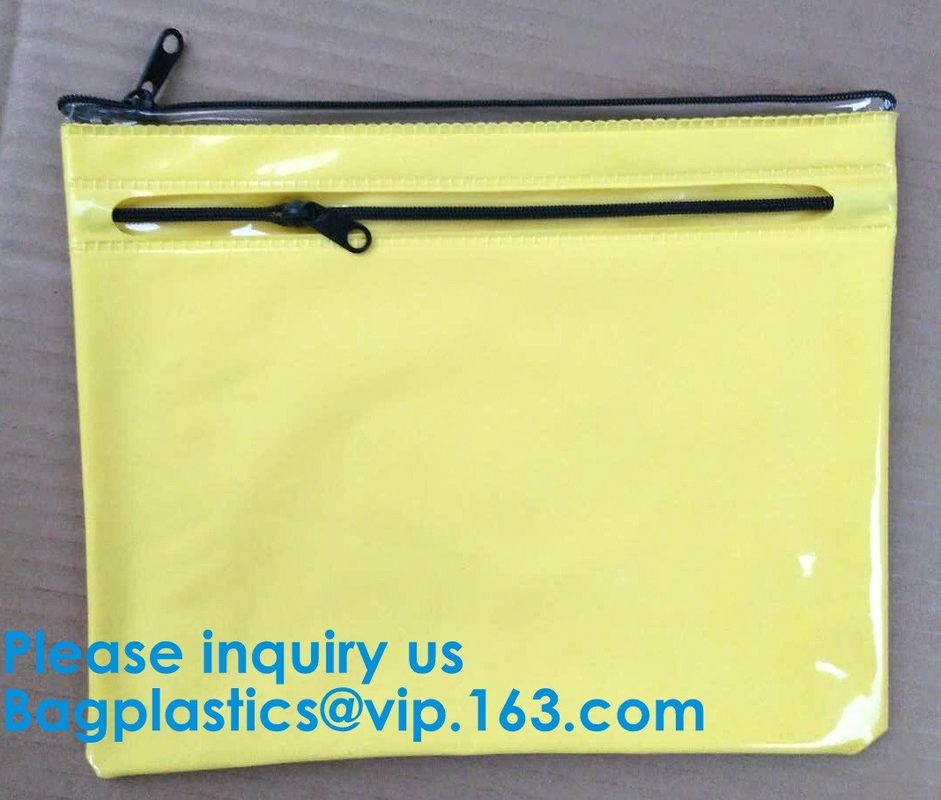 El bolso por encargo del fichero del Pvc A4 del vinilo del plástico transparente con el resbalador k, PVC del vinilo empaqueta con la cremallera del resbalador, BAGEASE, BAGPLAST