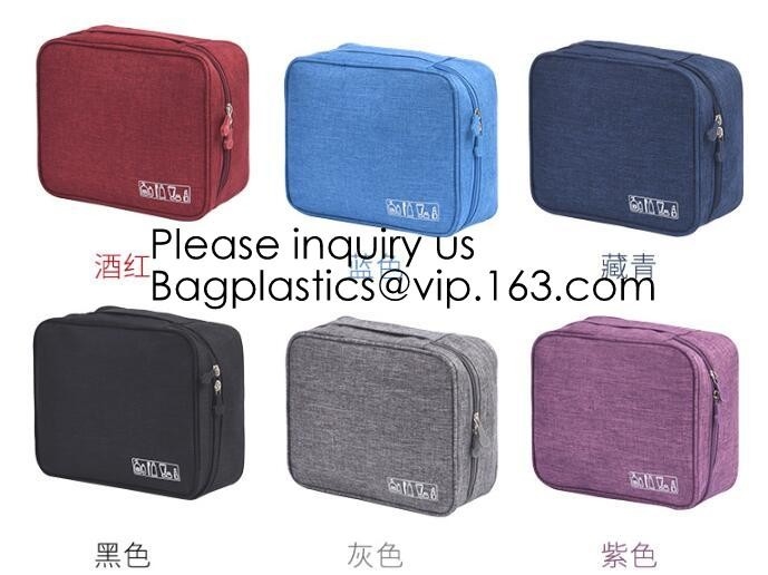 Bolso cosmético colgante impermeable con el gancho, bolso cosmético negro del artículo de tocador del bolso del viaje de la capacidad grande de la PU del viaje de la bolsa pequeño