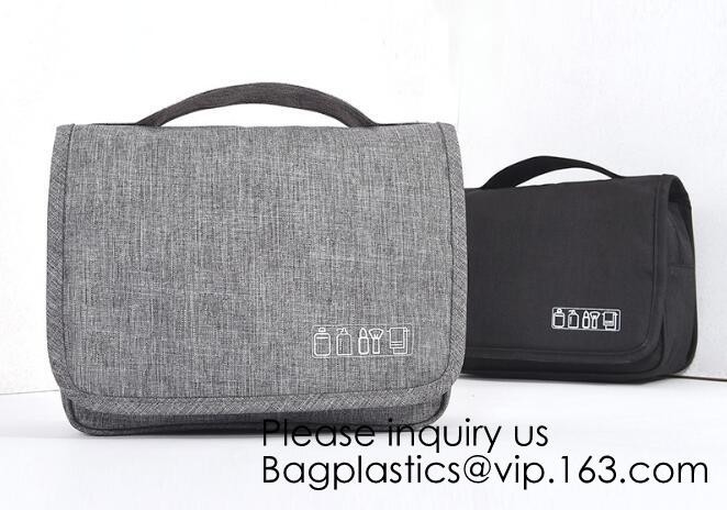 El maquillaje cosmético del bolso de la lona de algodón personalizó el bolso en blanco llano del maquillaje de la lona, bolsos del maquillaje del viaje del bolso del artículo de tocador, bagease