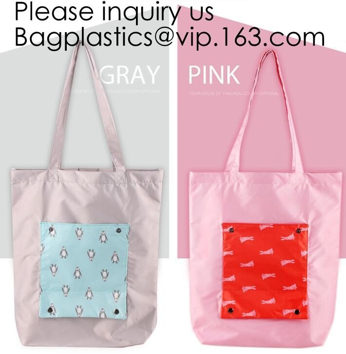 Bolso que hace compras plegable promocional de moda del bolso de compras del poliéster, comprador reutilizable del promo del plegamiento del poliéster a