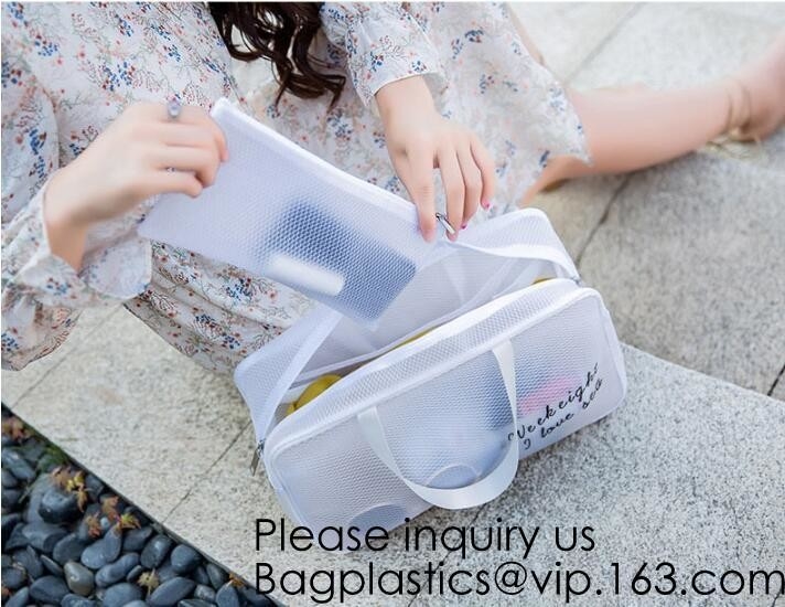 Bolso de Tote Clear Transparent Cosmetic Travel de las bolsas del bolso del maquillaje del PVC, bolsa cosmética del PVC del maquillaje de la prenda impermeable del bolso del artículo de tocador