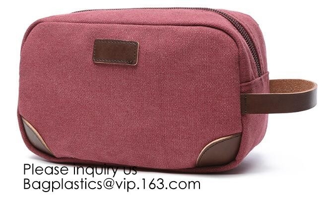 Bolso cosmético modificado para requisitos particulares de la lona del maquillaje del viaje coreano de lujo de la bolsa, maquillaje amistoso promocional Co de la cremallera de la lona de algodón de Eco