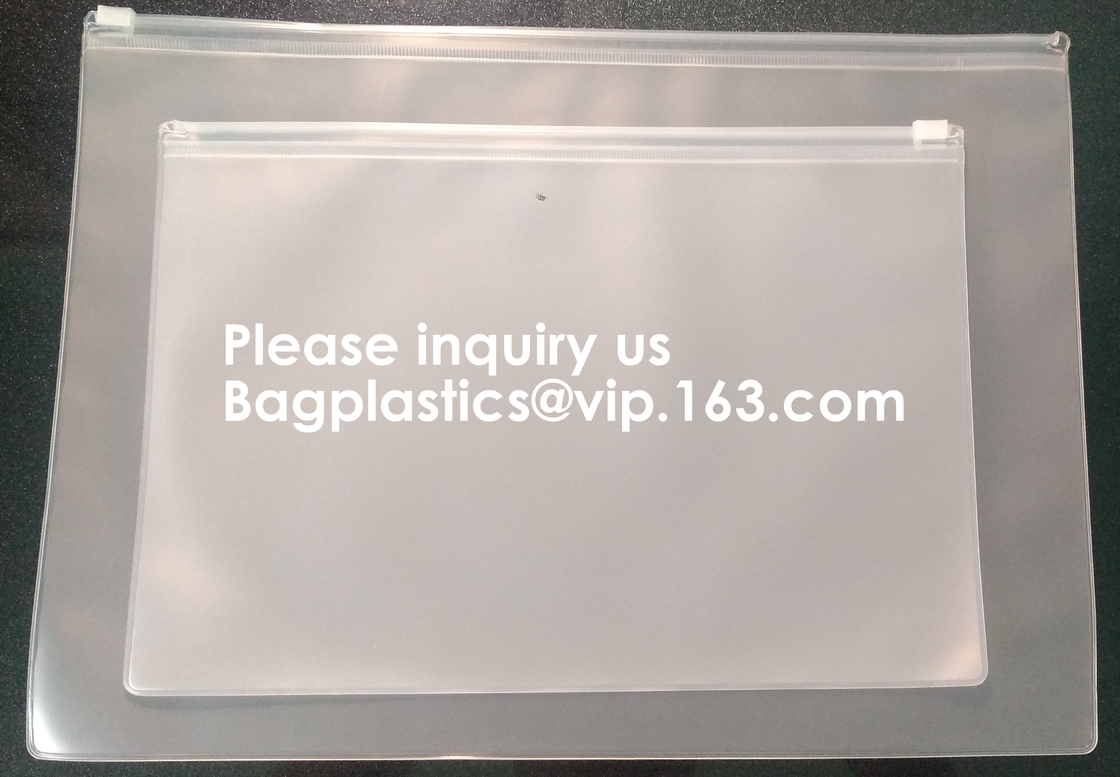 Bolso impermeable de la cremallera del fichero de documento del PVC A5 de la cerradura de la cremallera del plástico transparente, Pen Pencil Packaging Bags inmóvil, tenedor, caso, pac