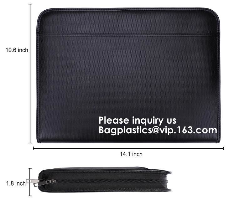 Pequeña seguridad contra incendios impermeable segura incombustible para el teléfono, Doble-capa doc. del bolso del bolso de la cremallera del sobre de la carpeta de archivos de la cartera