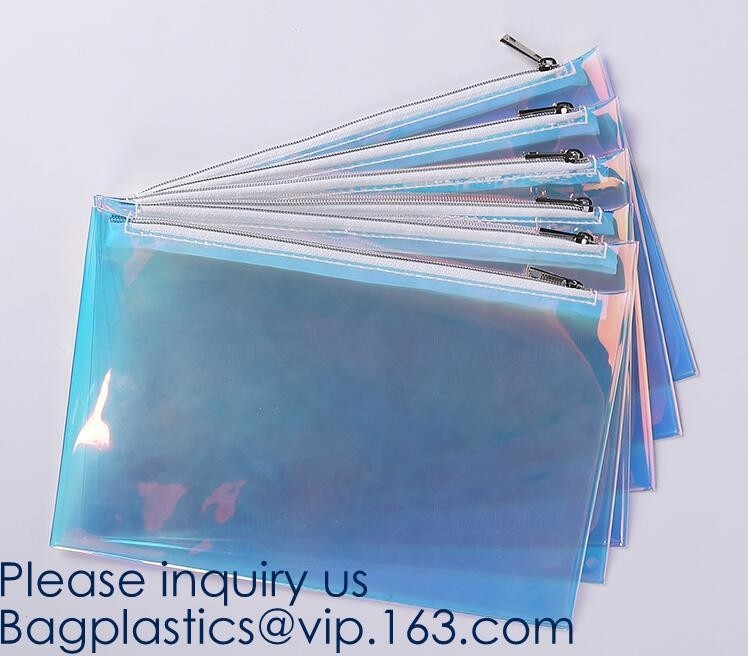 Bolso impermeable de encargo del artículo de tocador del viaje de la bolsa del maquillaje del PVC de la fábrica con Logo Printing, cosmético reciclado honda material del vino