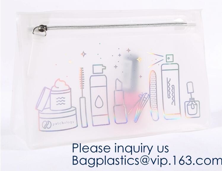 Bolso de empaquetado cosmético del traje del almacenamiento de la esponja del maquillaje de TPU EVA Cheap Plastic Zipper Bag, bolso cosmético del vinilo con bageas de la cremallera