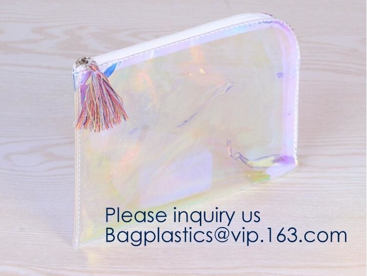 Bolso de la cremallera de EVA Clear Pouch, cerradura EVA Pouch Bag de la cremallera de la diapositiva con doblar el cosmet de encargo inferior, promocional de Eva del claro de la impresión