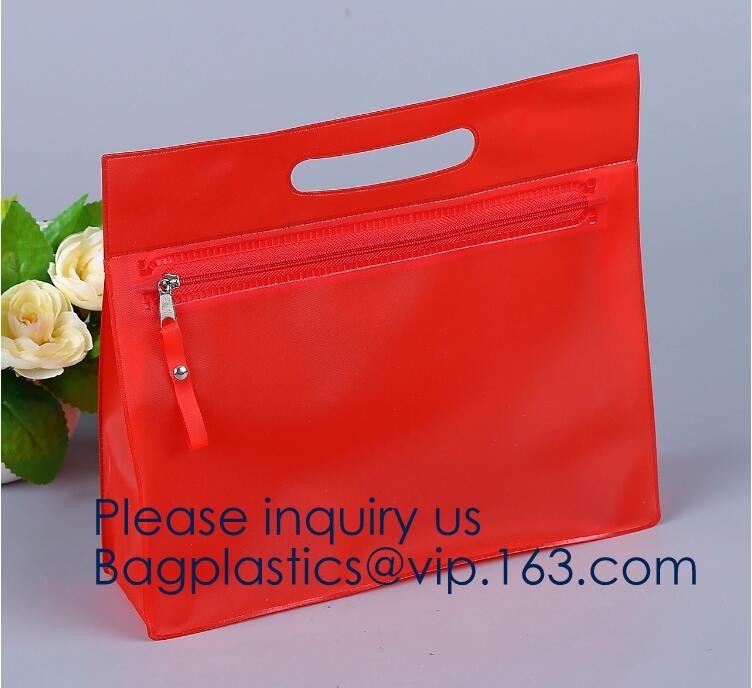Bolso brillante respetuoso del medio ambiente de la cremallera de la prenda impermeable popular del Pvc/Eva Cosmetic Bag With Zipper, marco EVA Cosmetic Zipper transparente