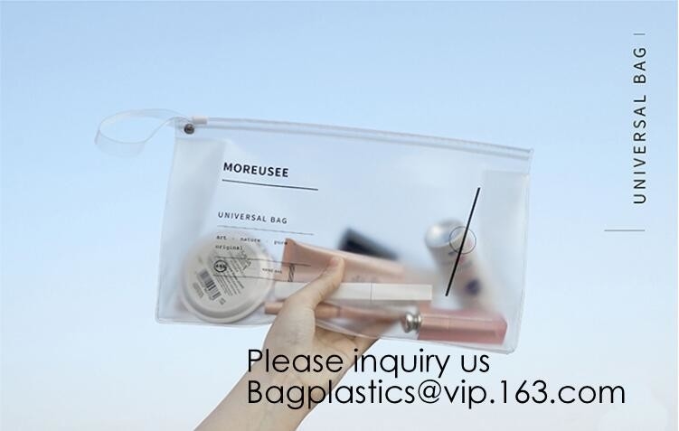 El logotipo de encargo portátil imprimió el bolso cosmético claro del PVC de la ventana de las mujeres del maquillaje del viaje transparente de la bolsa, bagease, bagplastics