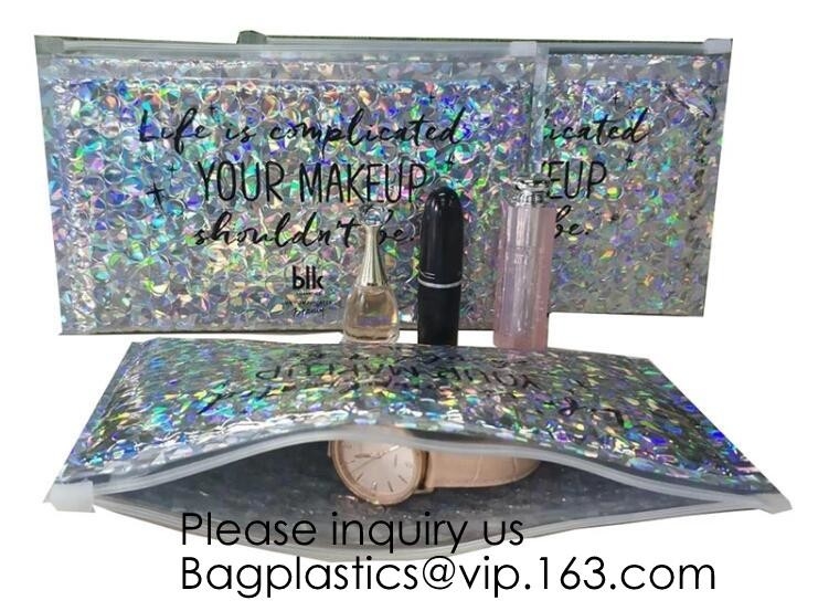 La impresión de la bolsa olográfica de empaquetado plástica del plegamiento del papel de aluminio del laser del holograma de la hoja k de la cremallera empaqueta para la joyería