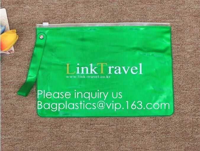 EVA Plastic Cosmetic Packaging Bags suave transparente respetuosa del medio ambiente con el cierre en la parte superior, EVA Plastic Durable Cosmetic Bagease