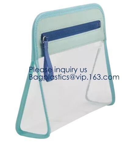 Bio bolso respetuoso del medio ambiente degradable oxo del plástico transparente k del Pvc con la manija, Pvc portátil del bolso del cepillo de dientes del viaje de la crema dental
