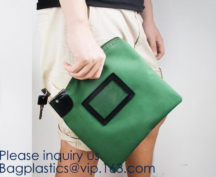 Bolso de encargo con el bolso de la caja de la bolsa de la cremallera, bolso portátil del banco, bagease, bagplas del depósito bancario de Logo Security Money Pouch Utility