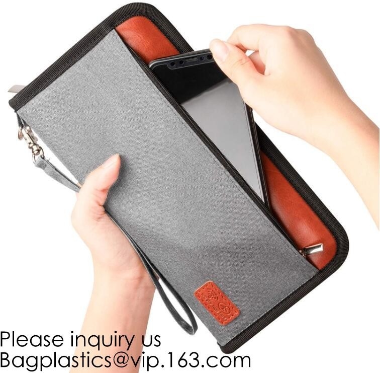 Bloqueo del organizador Passport Holder del documento de la tarjeta de crédito de la cartera del pasaporte del viaje de la cubierta, caja del tenedor del viaje, bolso del SAS, paquete
