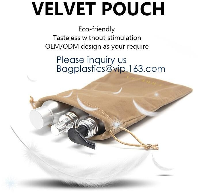 El bolso de encargo del terciopelo de Logo Cosmetic Jewelry Drawstring Pouch del regalo de la bolsa del terciopelo, tubo del cigarro, Eco-Firendly Pacakging, empaqueta el Pac