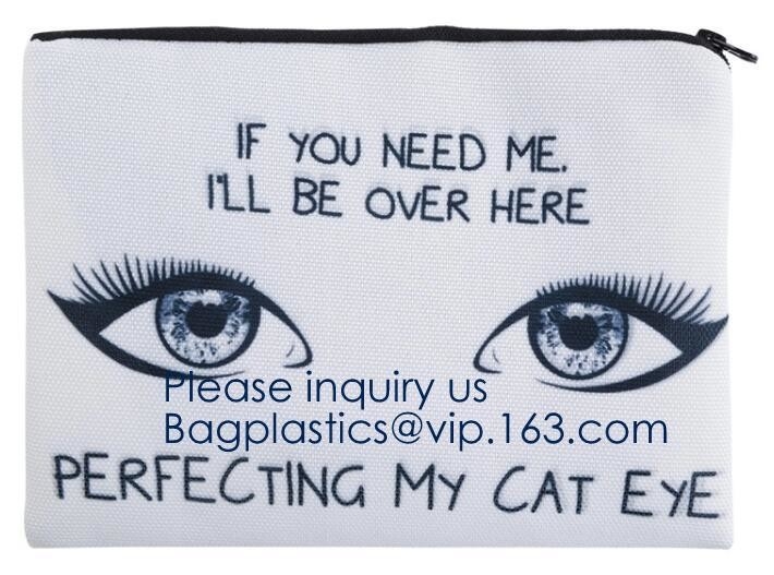 Bolso cosmético modificado para requisitos particulares bolsa personalizado de la lona del bolso del maquillaje de la cremallera, bolso cosmético de la lona de las señoras de la moda para el PAQUETE del maquillaje