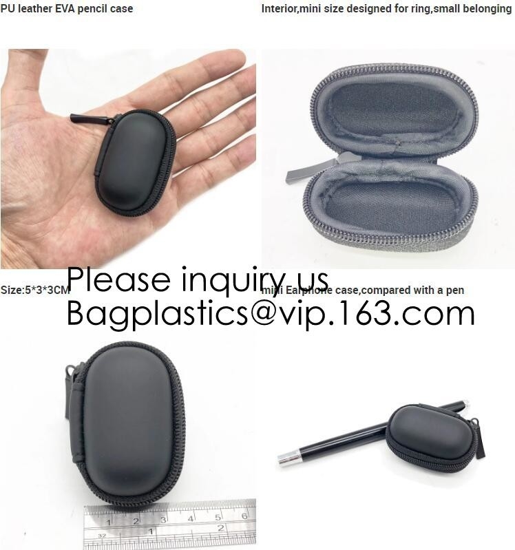 Caja de los auriculares de oído del auricular de botón con el organizador Bag de Mini Storage Carrying Pouch Travel del mosquetón para Bluetooth inalámbrico él