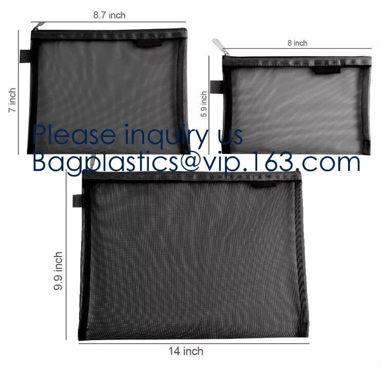 Los casos de nylon multiusos de Mesh Cosmetic Bag Makeup Travel dibujan a lápiz a los organizadores del viaje del caso, bolsa para las oficinas viajan Accessor