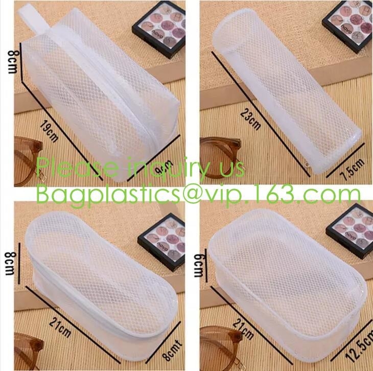 Organizador impermeable portátil Bags, Mesh Transparent Design Toiletry Bag del maquillaje del viaje para el bolso del maquillaje del bolso del artículo de tocador de las mujeres