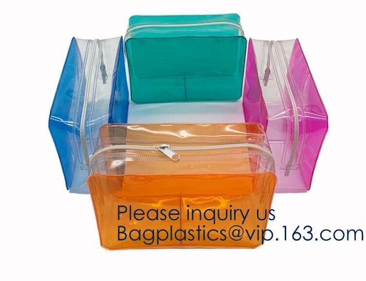 Sistema transparente portátil de la bolsa del bolso del bolso del maquillaje del viaje del artículo de tocador del bolso de la prenda impermeable de la cremallera cosmética del maquillaje - negro, bagease pac