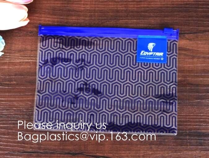 El bolso del artículo de tocador del viaje, organizador cosmético de la bolsa del PVC de la prenda impermeable, lavado de la cremallera del tamaño del cuarto de galón empaqueta el equipaje de mano para los hombres de las mujeres