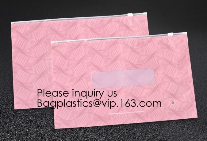 Cierre suave plástico del bolso de Bill Bag Pencil Pouch Pen de las bolsas de la factura de la cremallera del PVC de la prenda impermeable clara del color, Mak del artículo de tocador del viaje