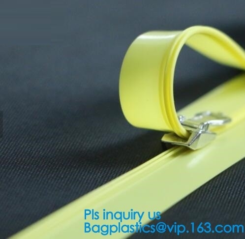 PP Clear Long Chain Press Lock Zipper, deslizador de metal Presión de cierre de la cremallera, doble deslizador Presión de cierre de la cremallera