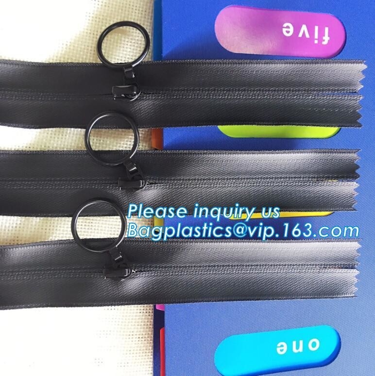 cremallera impermeable indefinido de nylon con el tirador del pulgar, cremallera impermeable de nylon hermética del PVC/TPU, 3#, 4#, 5#, 6#, 7#, 8#, 9#, 10#