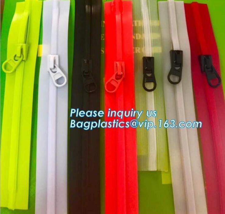3#,4#,5#,6#,7#,8#,9#, 10#,12# Zipper de nylon, cremallera de escombros, cremallera de PU, YKK Open End Nylon Waterproof Zipper