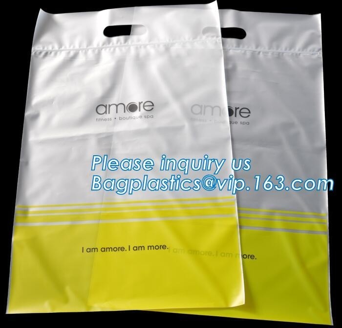 La aduana imprimió el fabricante cortado con tintas de las bolsas de plástico de la manija promocional verde claro de 12 x 15 pulgadas recicla vagos de las compras